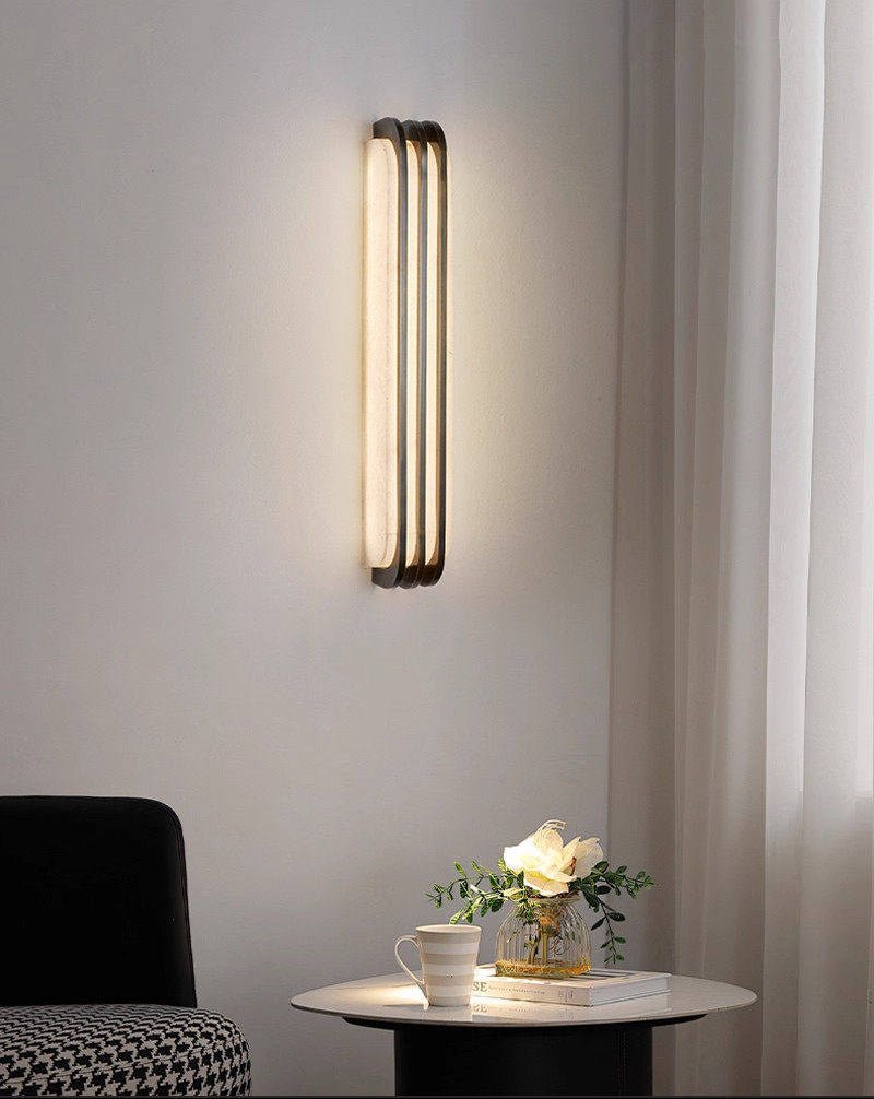 Virex Layered Alabaster Wall Light by Bling Lighting Studio