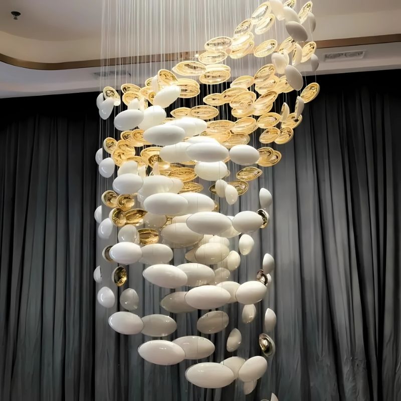 Vita Luxury Staircase Hanging Chandelier for high ceiling staircase and foyer lighting