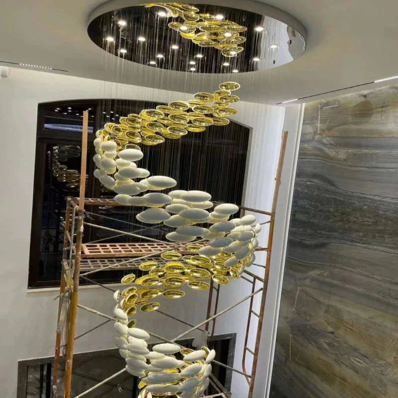 Vita Luxury Staircase Hanging Chandelier for high ceiling staircase and foyer lighting