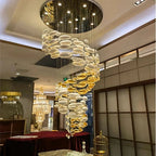 Vita Luxury Staircase Hanging Chandelier for high ceiling staircase and foyer lighting