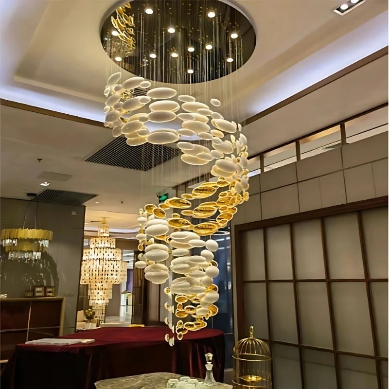 Vita Luxury Staircase Hanging Chandelier for high ceiling staircase and foyer lighting