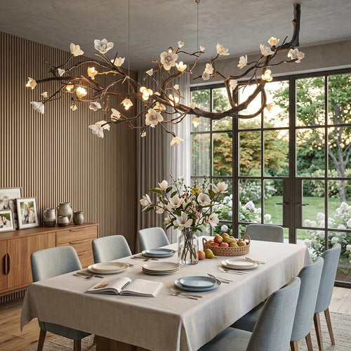wanos-crystal-flower-branch-chandelier-dining-room-garden-view