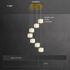 White Marble LED Cube Chandelier 7/9/18/25/36 Light for high ceiling staircase and foyer lighting