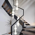 White Multi Globe Pendant Light for Staircase & High Ceiling for high ceiling staircase and foyer lighting