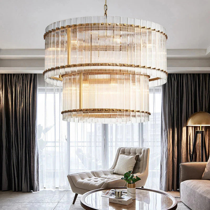 Willow Luxury Modern 2 Tier Crystal chandelier - Bling Lighting Studio