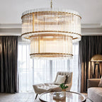 Willow Luxury Modern 2 Tier Crystal chandelier - Bling Lighting Studio
