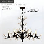 Wrought Iron Chandeliers 6/9 Lights - Bling Lighting Studio