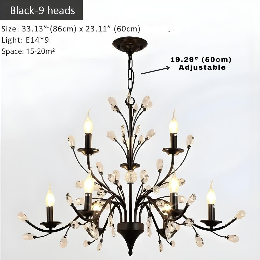 Wrought Iron Chandeliers 6/9 Lights - Bling Lighting Studio