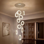 Yasmin Dimmable Crystal Ring Ceiling Light for Staircase for high ceiling staircase and foyer lighting