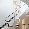 Yasmin Dimmable Crystal Ring Ceiling Light for Staircase for high ceiling staircase and foyer lighting