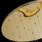 Yasmin Dimmable Crystal Ring Ceiling Light for Staircase for high ceiling staircase and foyer lighting