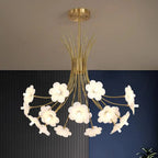 Yelis Modern Copper Glass Flower Chandelier - Bling Lighting Studio