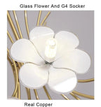 Yelis Modern Copper Glass Flower Chandelier - Bling Lighting Studio