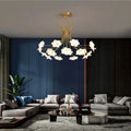Yelis Modern Copper Glass Flower Chandelier - Bling Lighting Studio