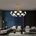 Yelis Modern Copper Glass Flower Chandelier - Bling Lighting Studio