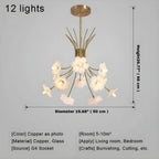 Yelis Modern Copper Glass Flower Chandelier - Bling Lighting Studio