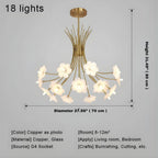 Yelis Modern Copper Glass Flower Chandelier - Bling Lighting Studio