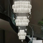 Yina White Ceramic Tulip Chandelier For Staircase for high ceiling staircase and foyer lighting