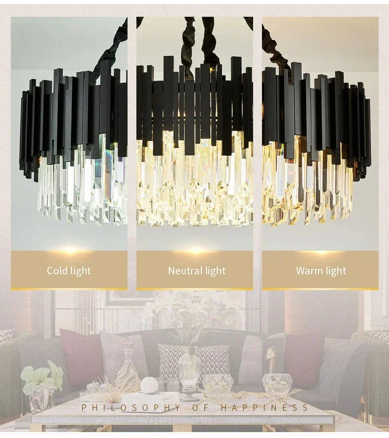 Zen Modern Gold Crystal Chandelier - Bling Lighting Studio