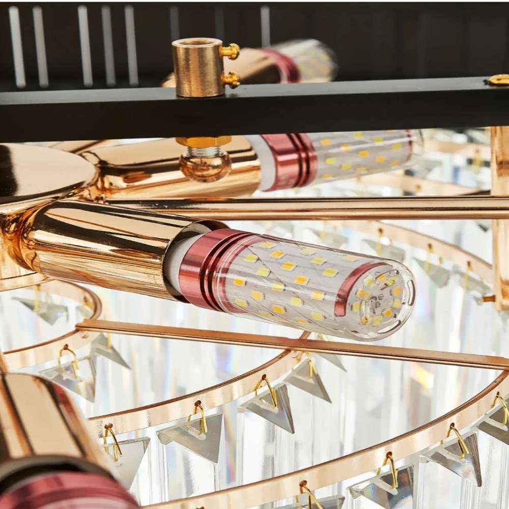 Zen Modern Gold Crystal Chandelier - Bling Lighting Studio
