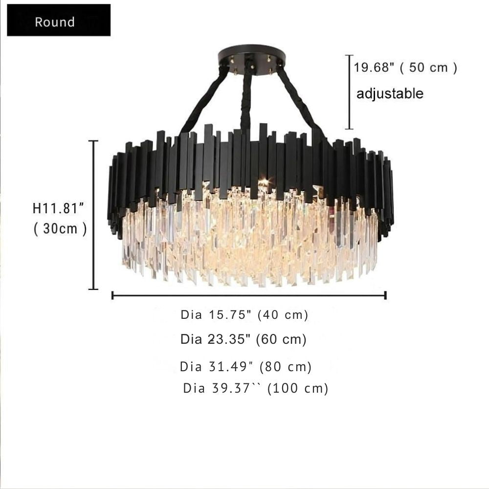 Zen Modern Gold Crystal Chandelier - Bling Lighting Studio