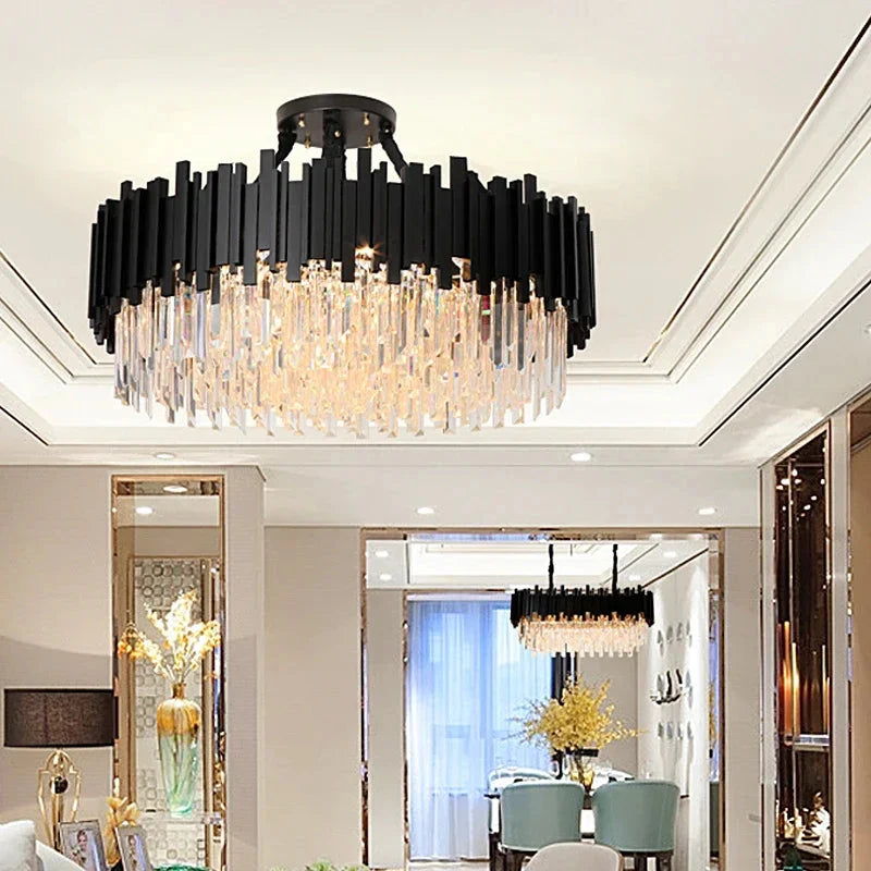 Zen Modern Gold Crystal Chandelier - Bling Lighting Studio