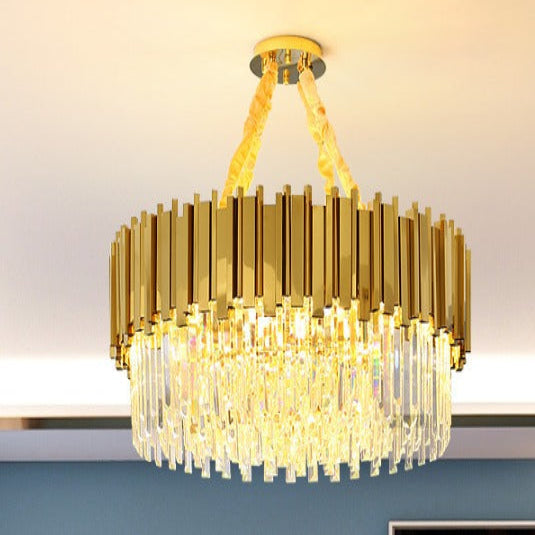 Zen Modern Gold Crystal Chandelier - Bling Lighting Studio