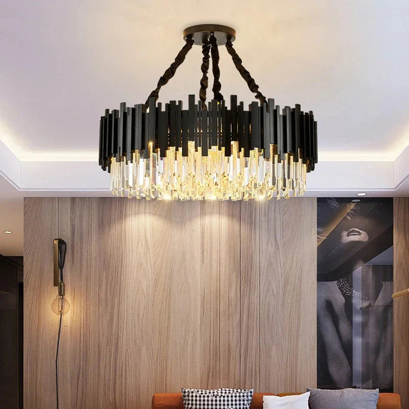 Zen Modern Gold Crystal Chandelier - Bling Lighting Studio