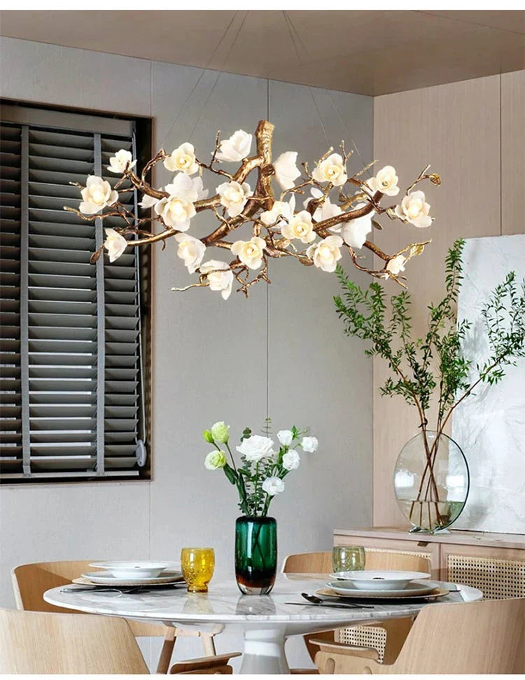 Zendas Branch Crystal Flower Chandelier by Bling Lighting Studio