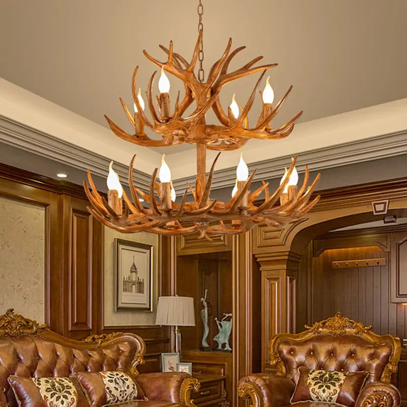 Zoey Resin Moose Antler Chandelier - Bling Lighting Studio