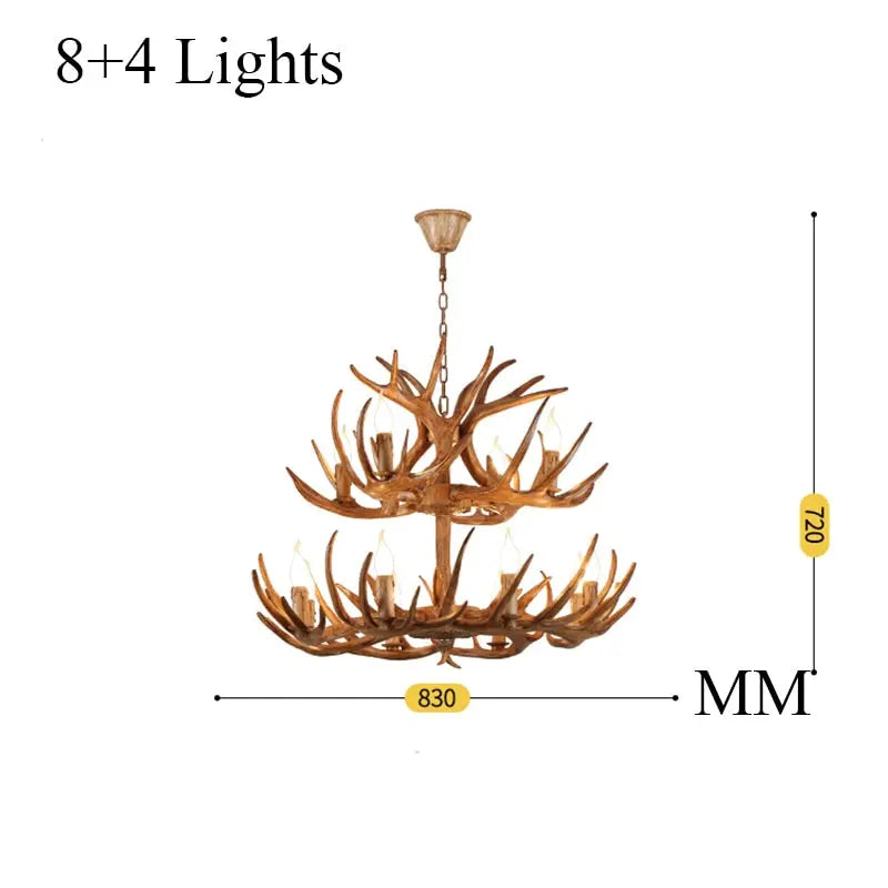 Zoey Resin Moose Antler Chandelier - Bling Lighting Studio