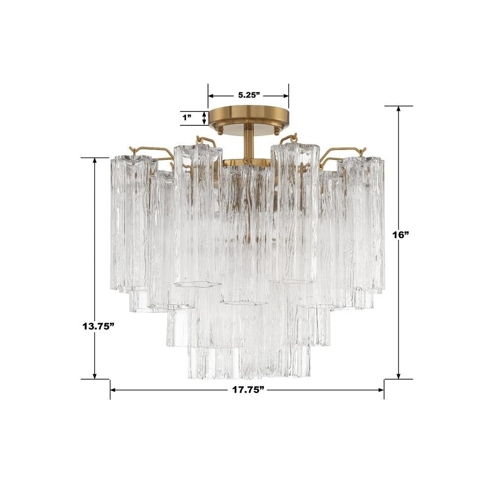 Addis Murano Glass Semi-Flush Ceiling Mount 17''W by Bling Lighting Studio