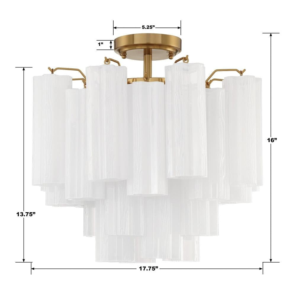 Addis Murano Glass Semi-Flush Ceiling Mount 17''W by Bling Lighting Studio