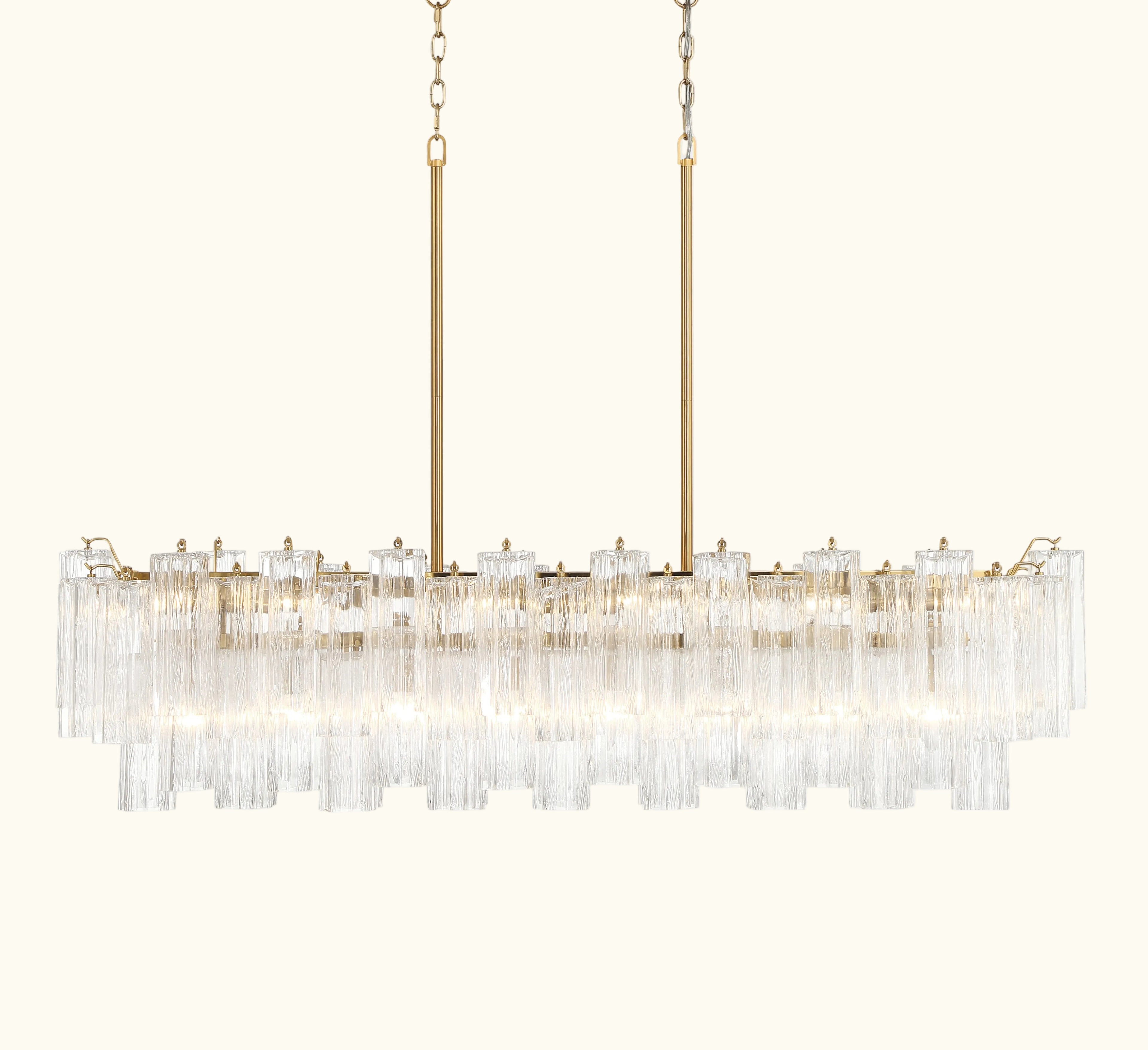 Addis Luxury Linear Chandelier 51 inch in Gold with Clear glass alternate view 4