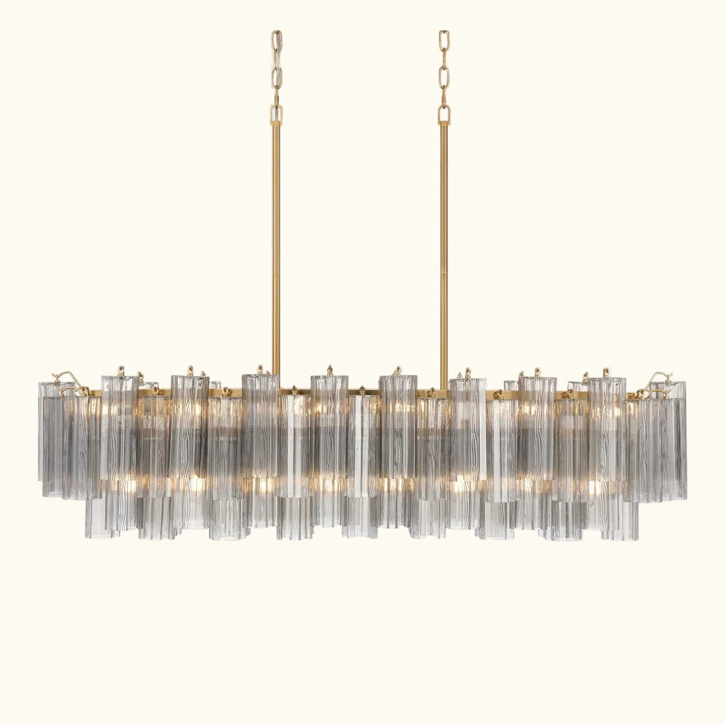 Addis Luxury Linear Chandelier 51 inch in Gold with Grey glass alternate view 5