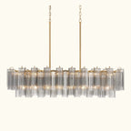 Addis Luxury Linear Chandelier 51 inch in Gold with Grey glass alternate view 5