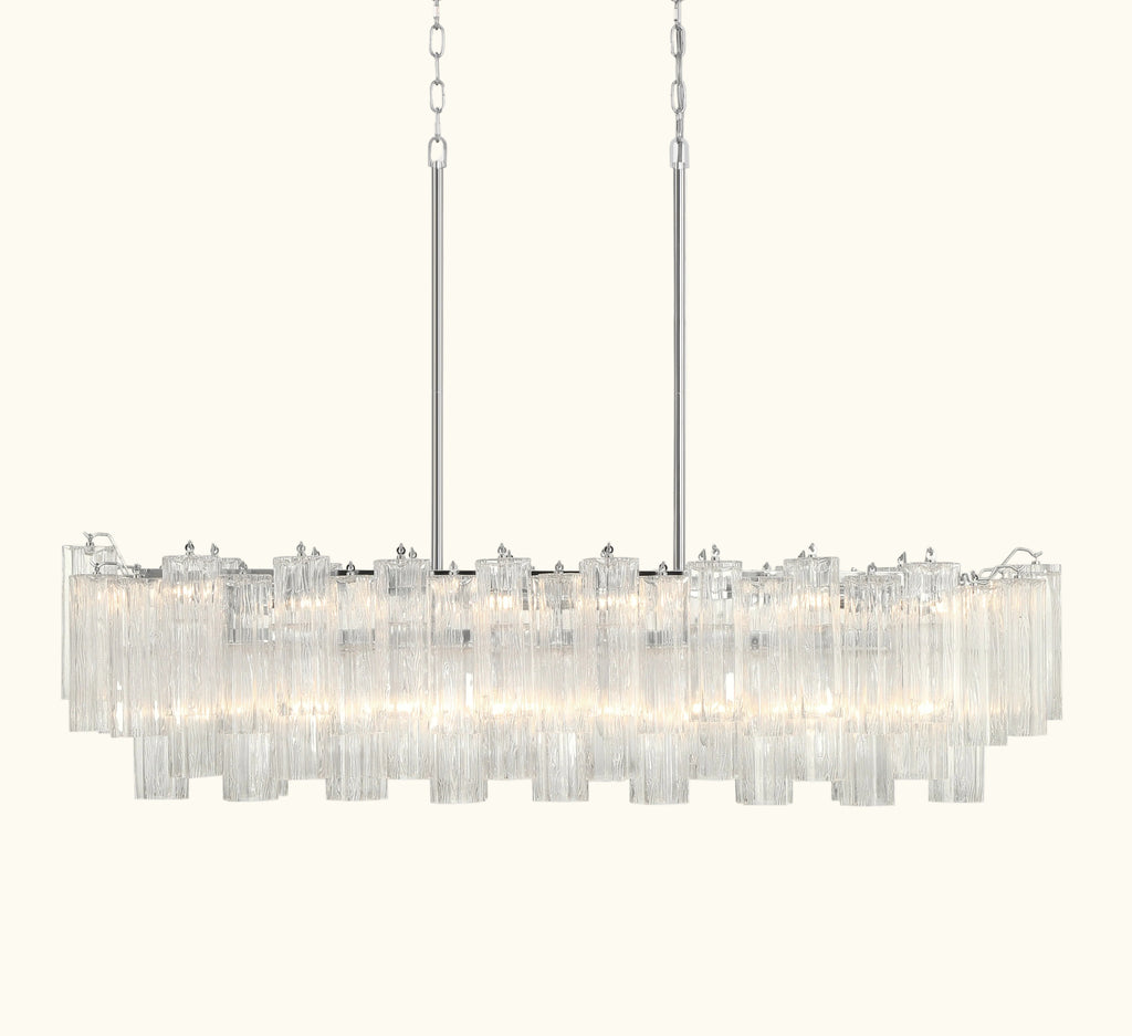 Addis Luxury Linear Chandelier 51 inch in Nickel with Clear glass alternate view 4
