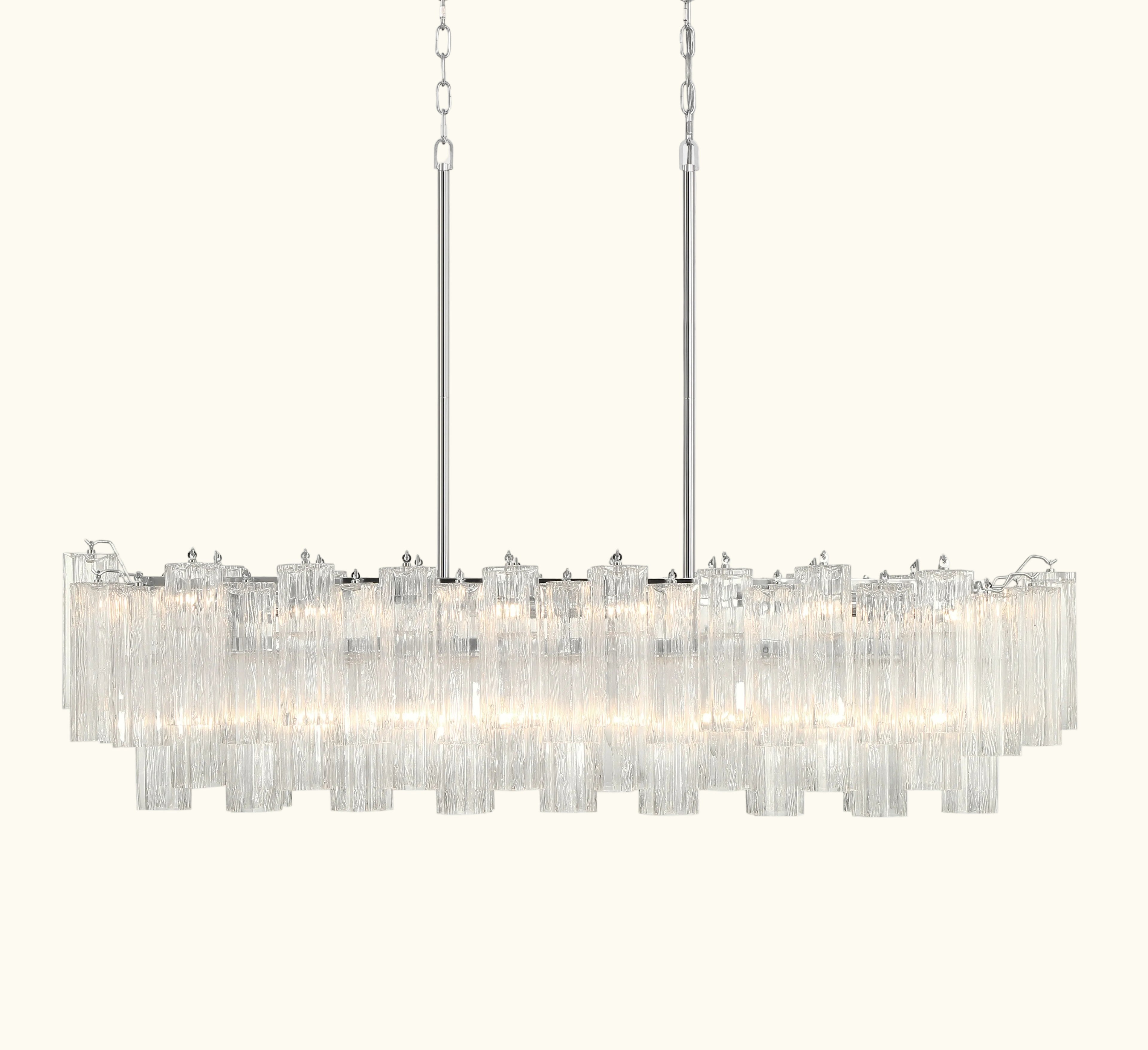 Addis Luxury Linear Chandelier 51 inch in Nickel with Clear glass alternate view 4