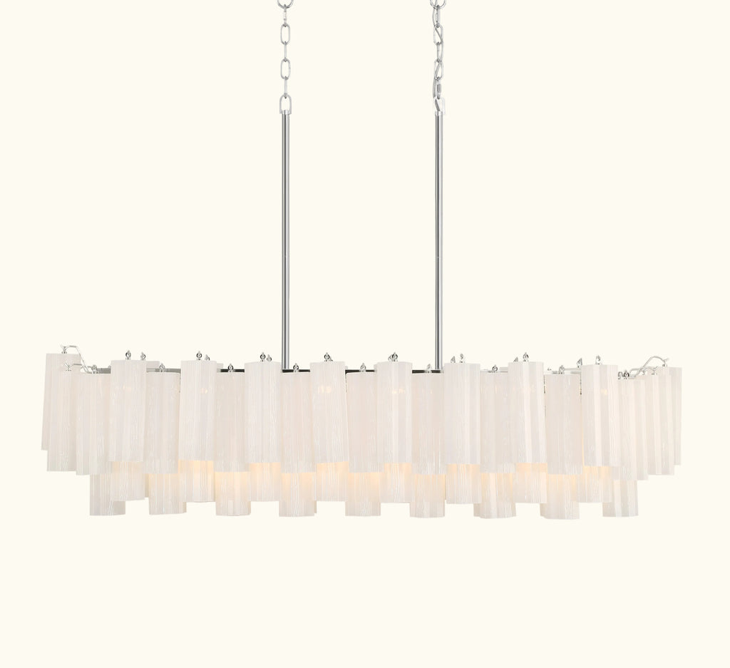 Addis Luxury Linear Chandelier 51 inch in Nickel with White glass alternate view 4