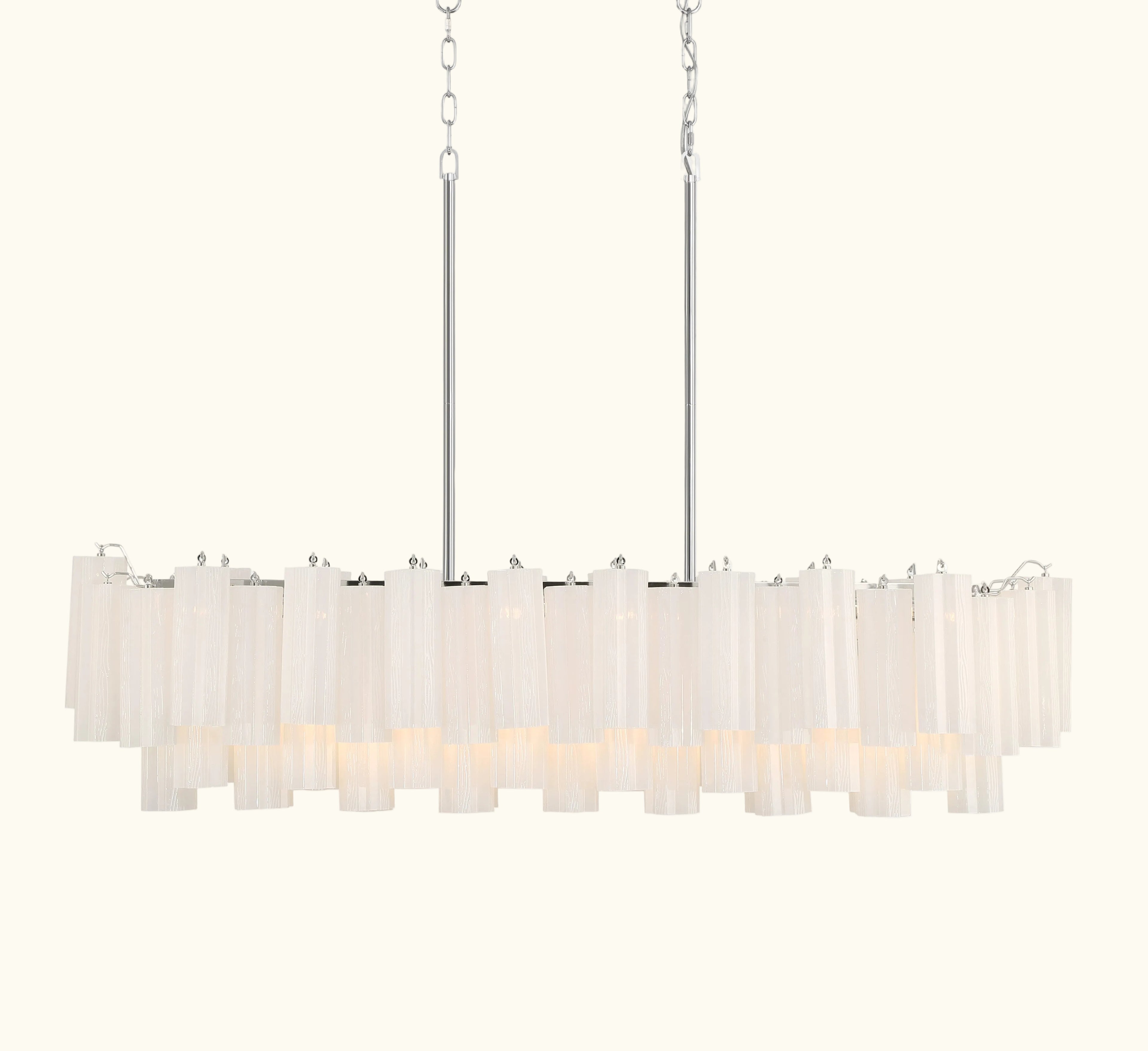 Addis Luxury Linear Chandelier 51 inch in Nickel with White glass alternate view 4