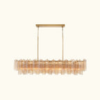 Addis Luxury Linear Chandelier 65 inch in Gold with Amber glass alternate view 2