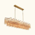Addis Luxury Linear Chandelier 65 inch in Gold with Amber glass alternate view 3
