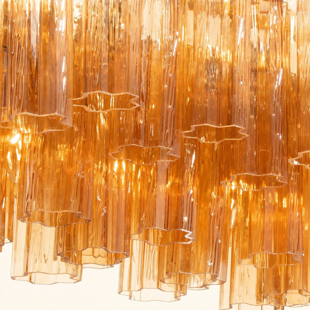 Addis Luxury Linear Chandelier 65 inch in Gold with Amber glass alternate view 4