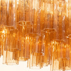 Addis Luxury Linear Chandelier 65 inch in Gold with Amber glass alternate view 4