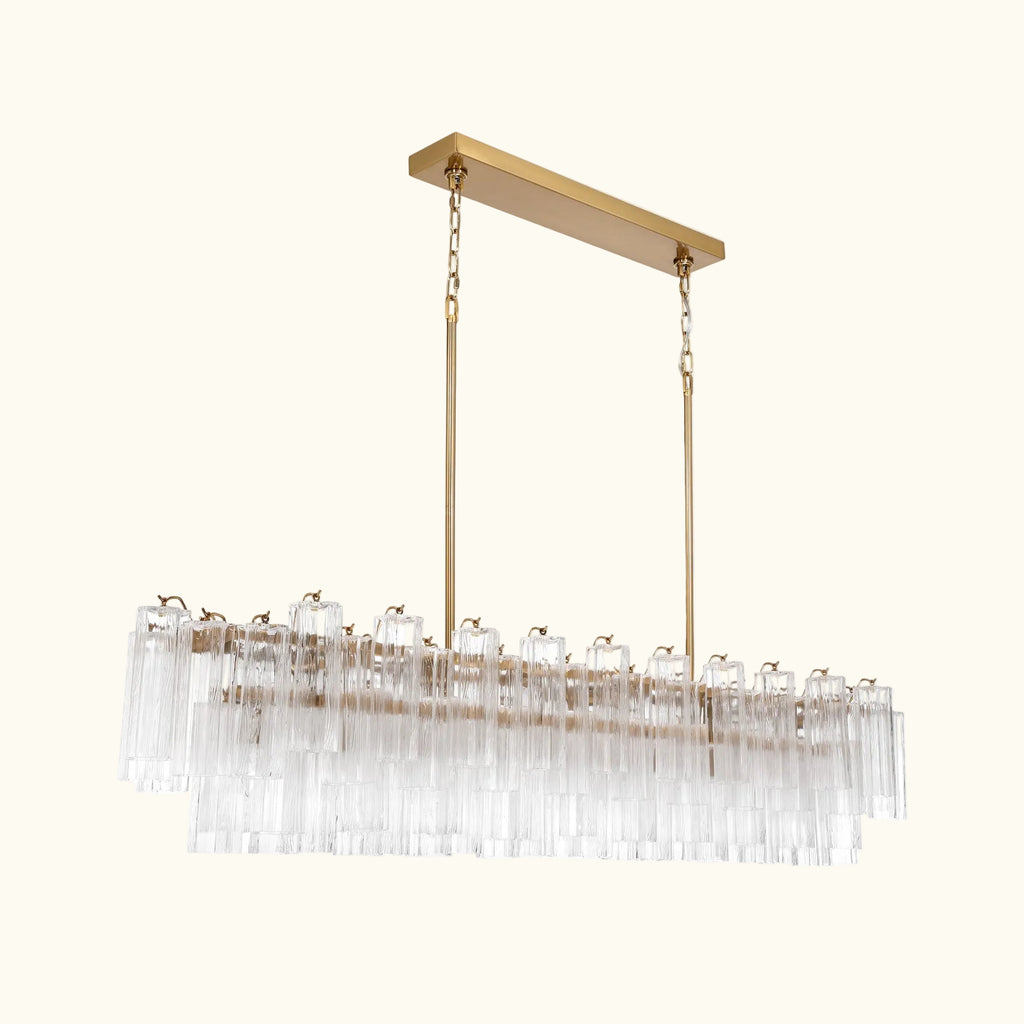 Addis Luxury Linear Chandelier 65 inch in Gold with Clear glass alternate view 1