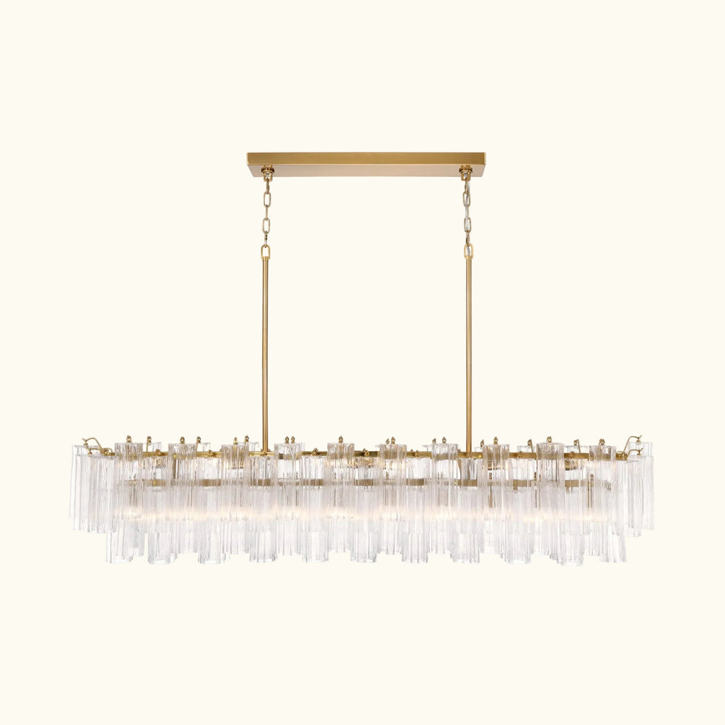Addis Luxury Linear Chandelier 65 inch in Gold with Clear glass alternate view 2