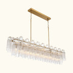 Addis Luxury Linear Chandelier 65 inch in Gold with Clear glass alternate view 3