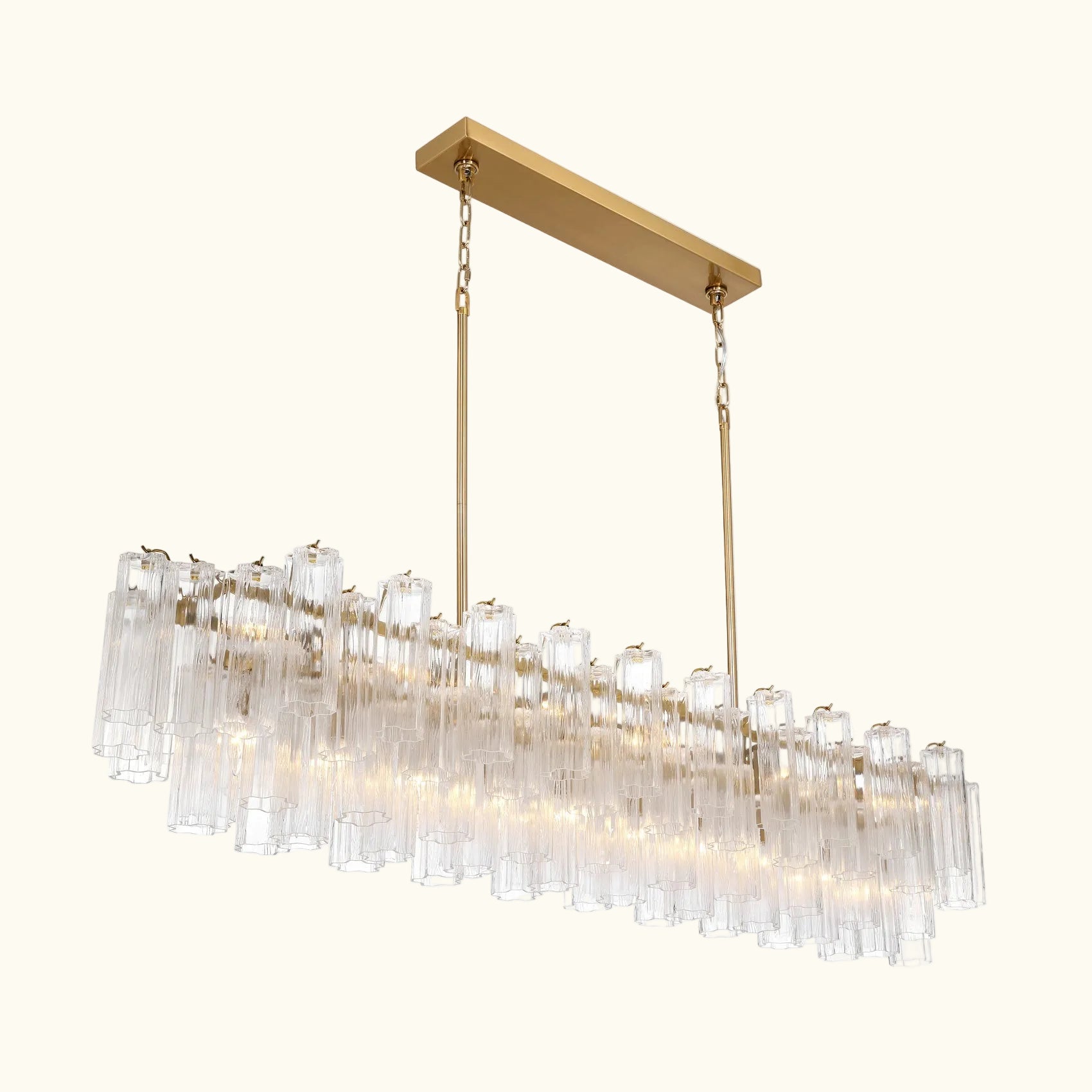 Addis Luxury Linear Chandelier 65 inch in Gold with Clear glass alternate view 3