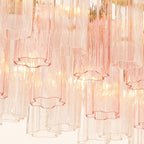 Addis Luxury Linear Chandelier 65 inch in Gold with Clear+Green glass alternate view 4