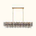 Addis Luxury Linear Chandelier 65 inch in Gold with Grey glass alternate view 2